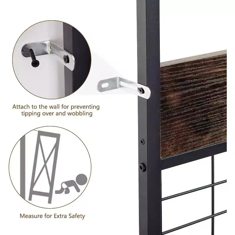 Modern 39.9 Entryway Coat Rack with Storage Shelves& Sturdy Frame,Freestanding Coat Rack Stand for Living Room/Bedroom/Entryway