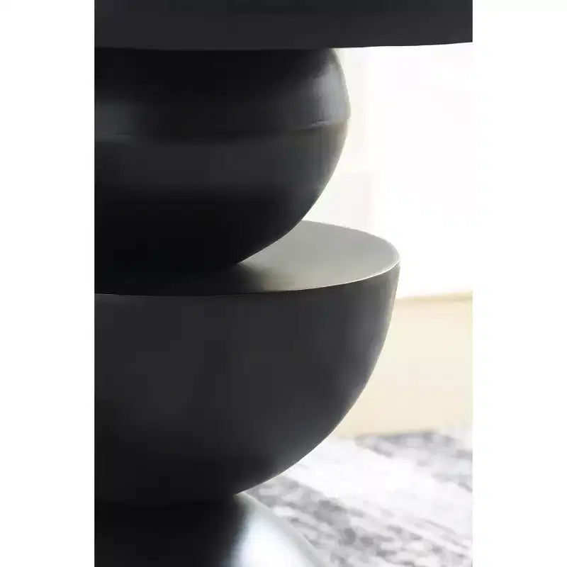 Accent Table, Bronze-Tone Metal Finish, Modern Industrial Design