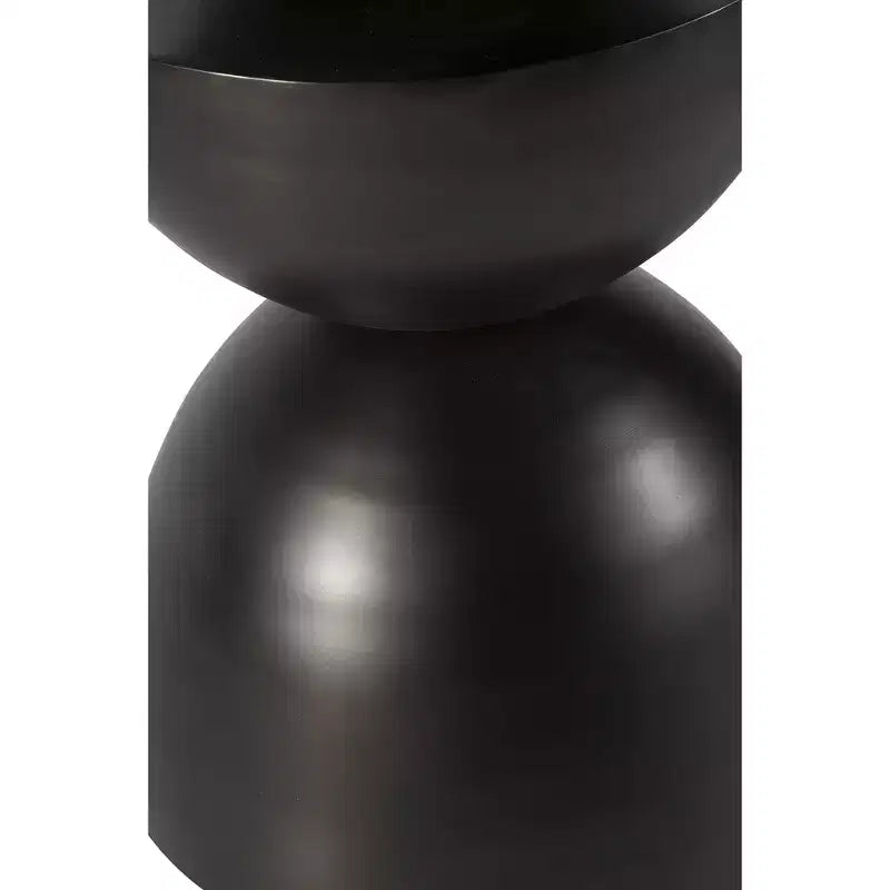 Accent Table, Bronze-Tone Metal Finish, Modern Industrial Design