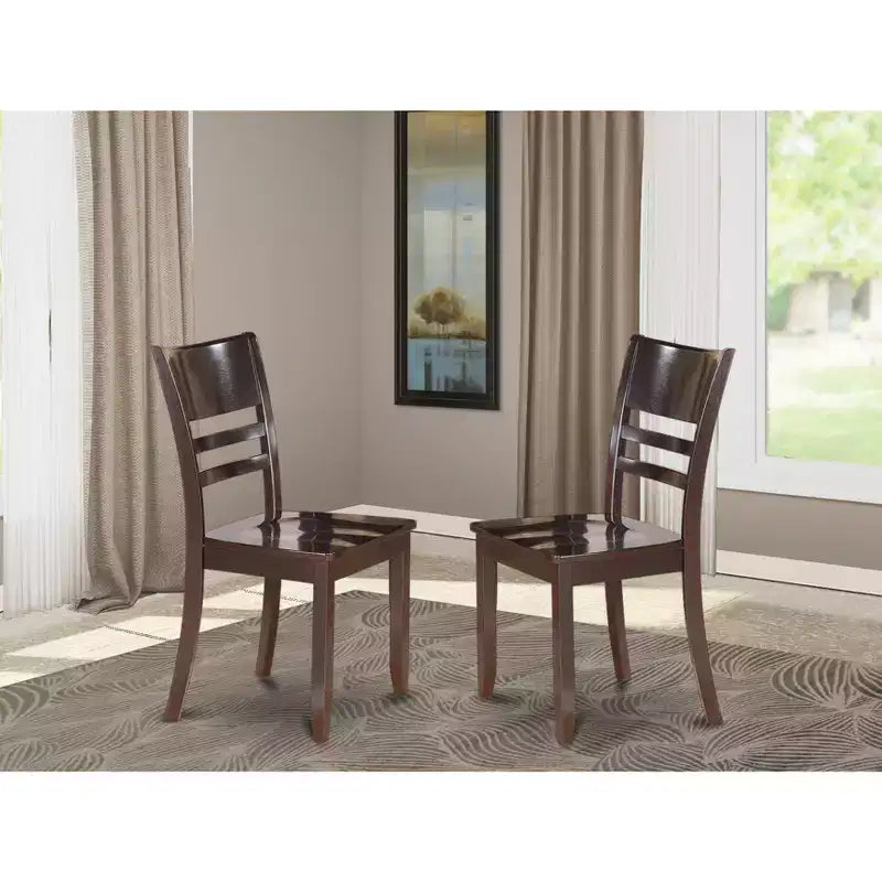 Mediterranean-Style Dining Chair with Wood Seat, Set of 2