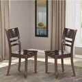 HomeStock Mediterranean Mingle Dining Chair With Wood Seat, Set Of 2