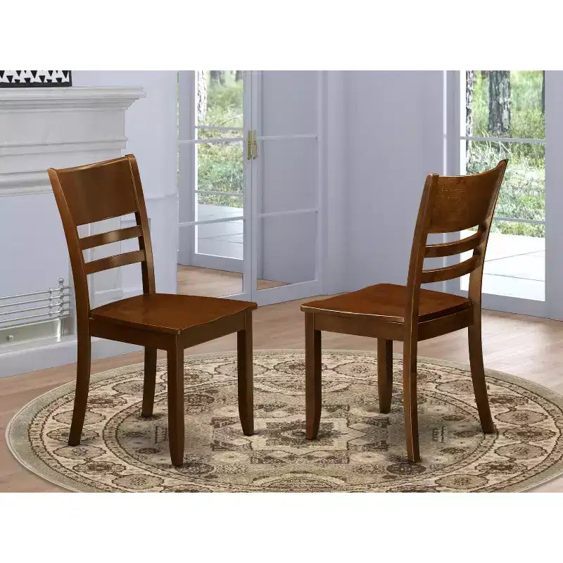 Mediterranean-Style Dining Chair with Wood Seat, Set of 2