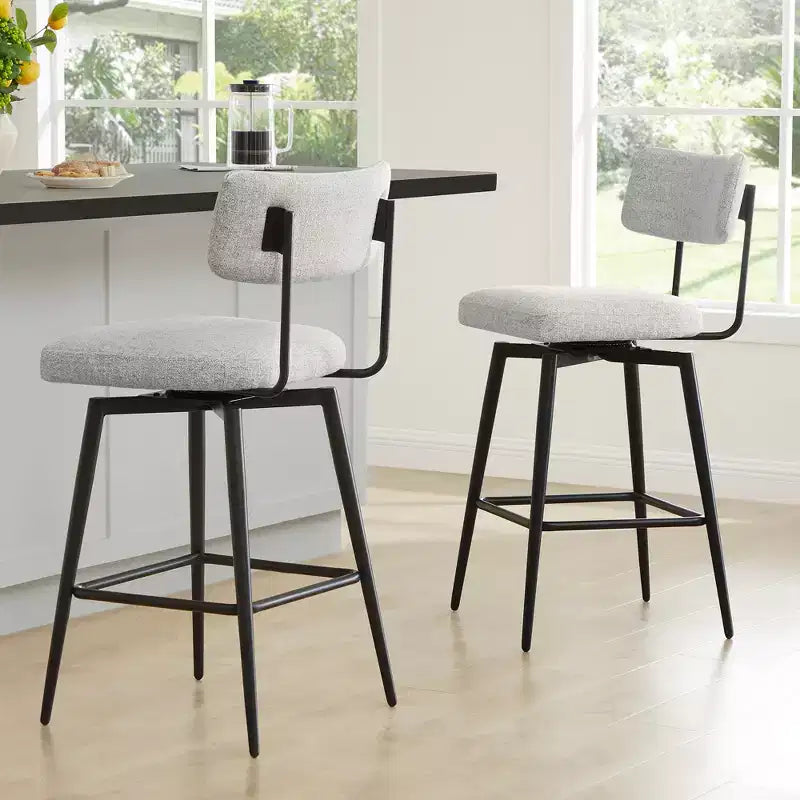 Swivel Counter Height Bar Stool Chairs with Metal Frame, Set of 2