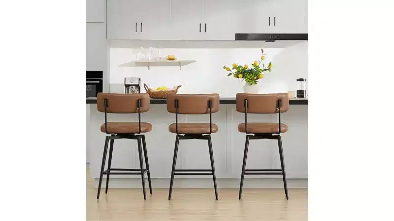 Swivel Counter Height Bar Stool Chairs with Metal Frame, Set of 2