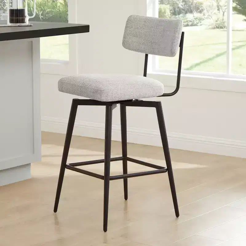 Swivel Counter Height Bar Stool Chairs with Metal Frame, Set of 2