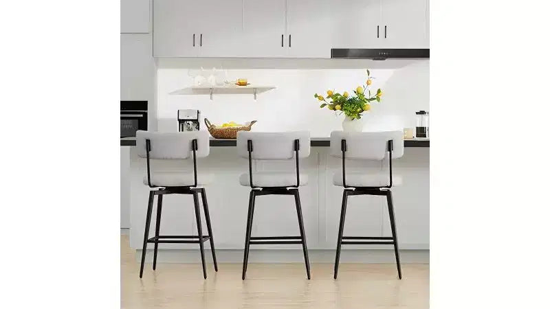 Swivel Counter Height Bar Stool Chairs with Metal Frame, Set of 2