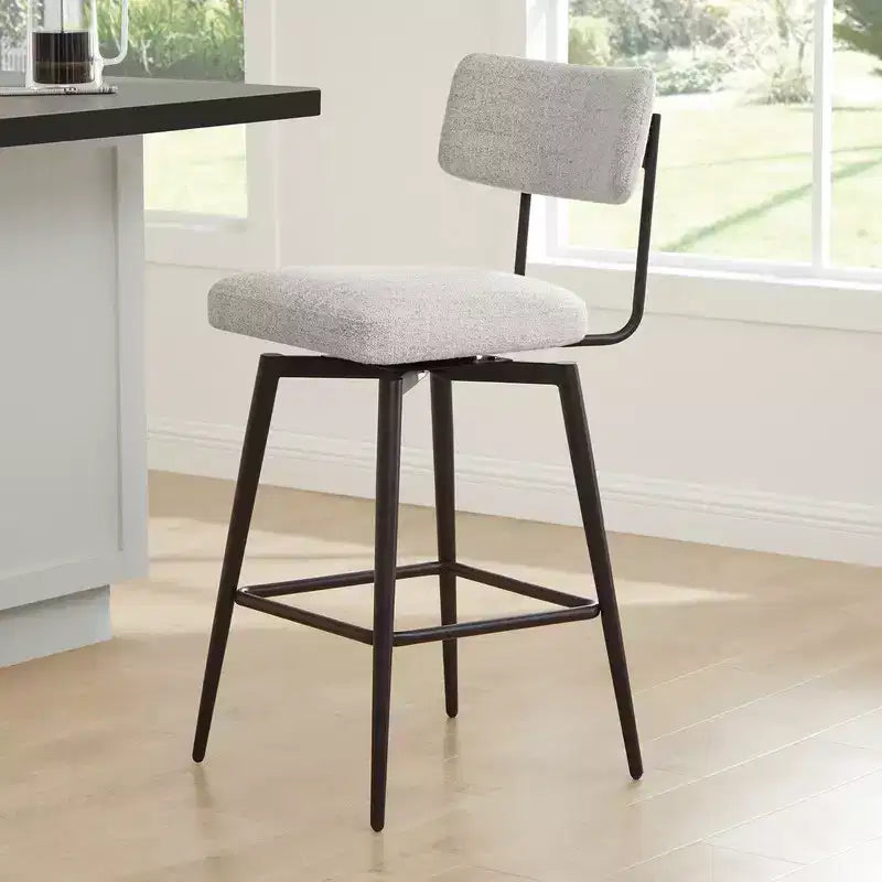 Swivel Counter Height Bar Stool Chairs with Metal Frame, Set of 2