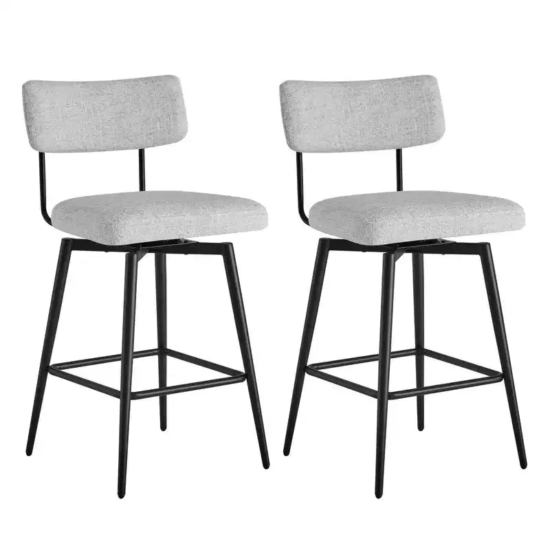 Swivel Counter Height Bar Stool Chairs with Metal Frame, Set of 2