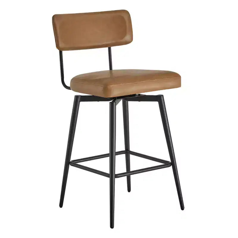 Swivel Counter Height Bar Stool Chairs with Metal Frame, Set of 2