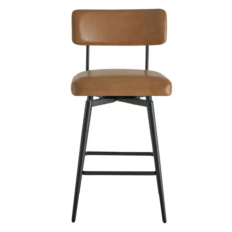 Swivel Counter Height Bar Stool Chairs with Metal Frame, Set of 2