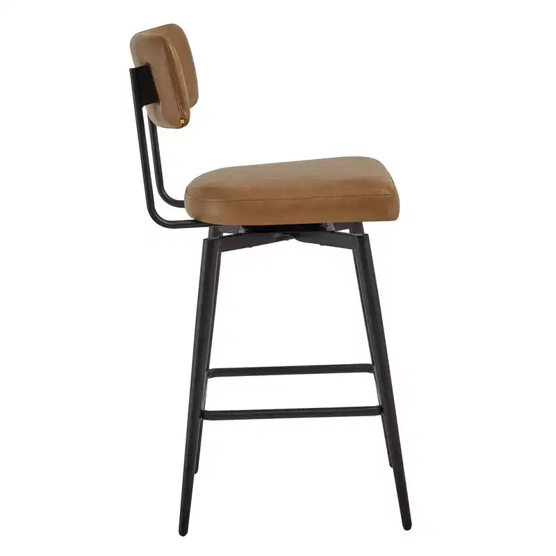 Swivel Counter Height Bar Stool Chairs with Metal Frame, Set of 2