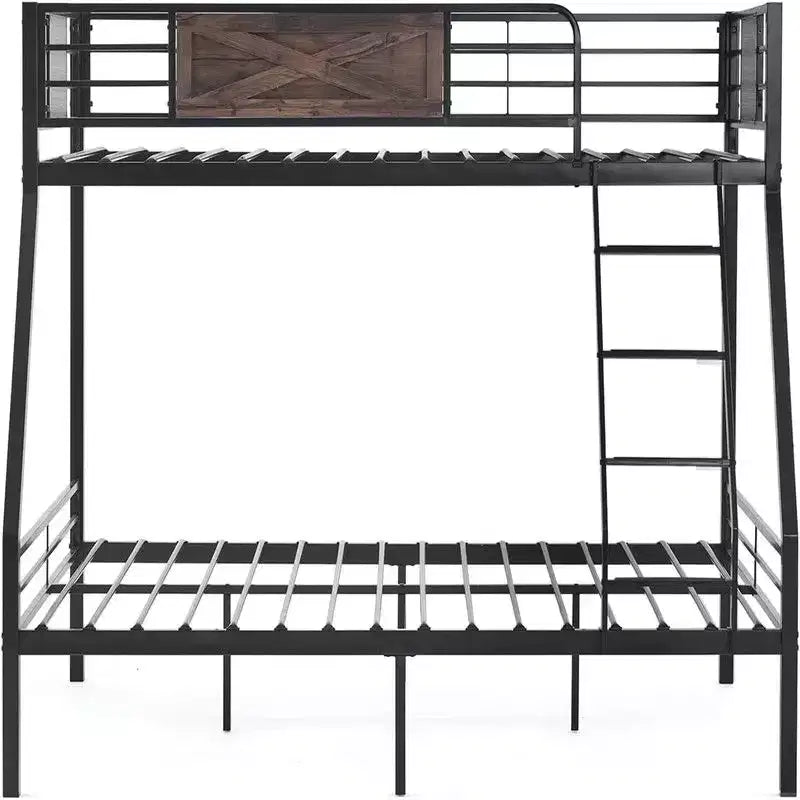 Twin Over Full Bunk Bed with 2 Storage Drawers, Heavy Duty Metal Slat Support, No Box Spring Needed