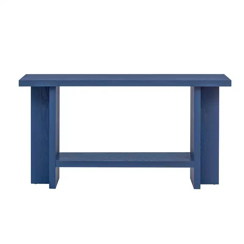Vintage-Inspired Ash Wood Veneer Console Table with T-Leg