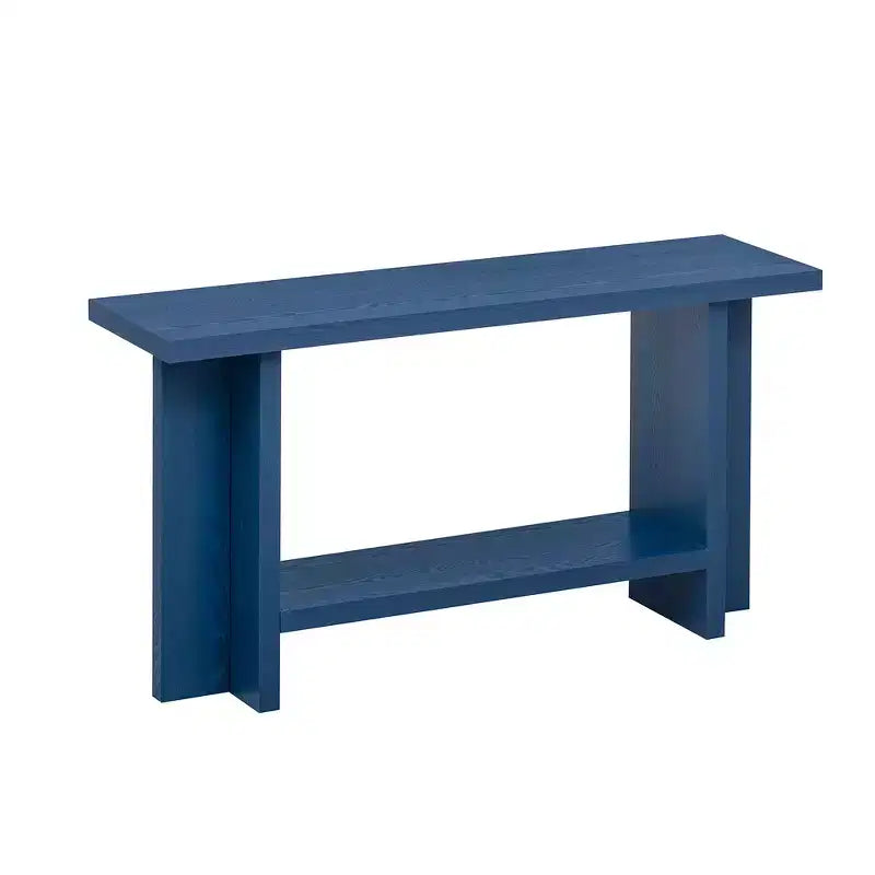 Vintage-Inspired Ash Wood Veneer Console Table with T-Leg
