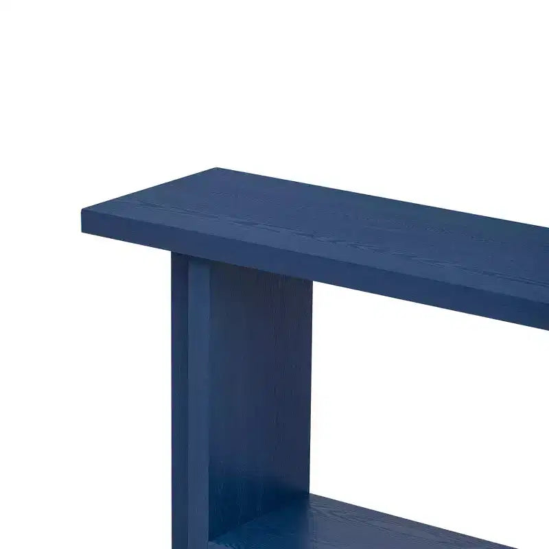 Vintage-Inspired Ash Wood Veneer Console Table with T-Leg