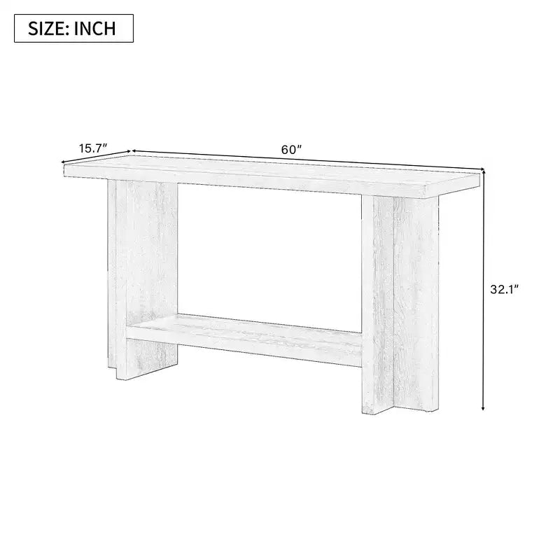 Vintage-Inspired Ash Wood Veneer Console Table with T-Leg
