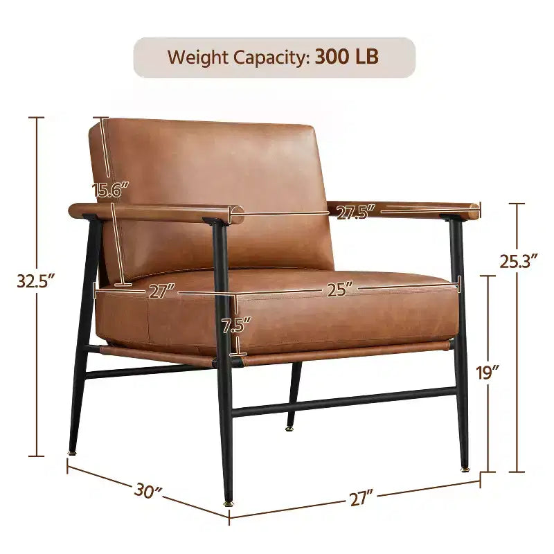 Mid-Century Boucle Accent Chair with Metal Frame for Living Room, Bedroom