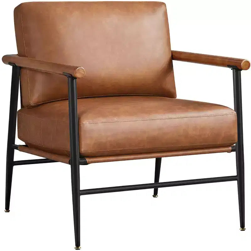 Mid-Century Boucle Accent Chair with Metal Frame for Living Room, Bedroom