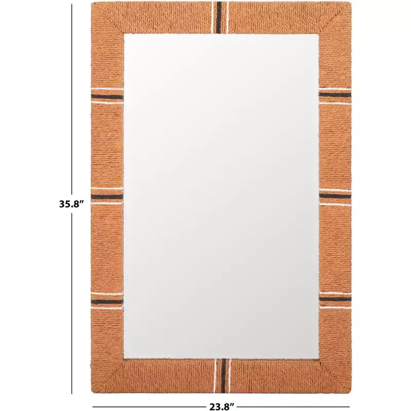 Rectangle Wall Mirror, 23.82 x 35.8 in., Natural Rope Frame