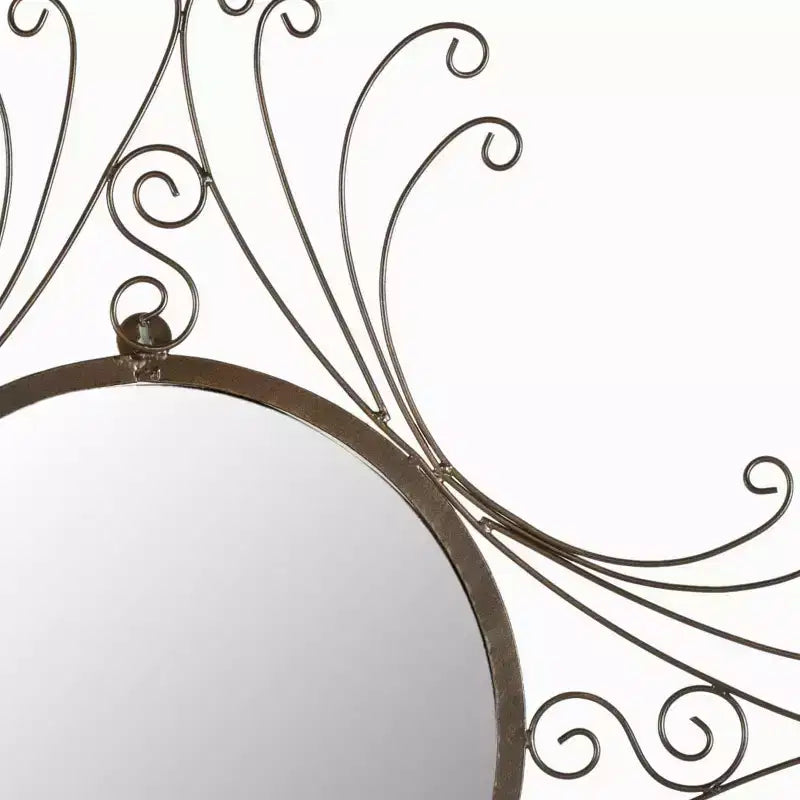 Novelty Wall Mirror, 28.3 x 31.5 in., Rustic Brown Iron Frame