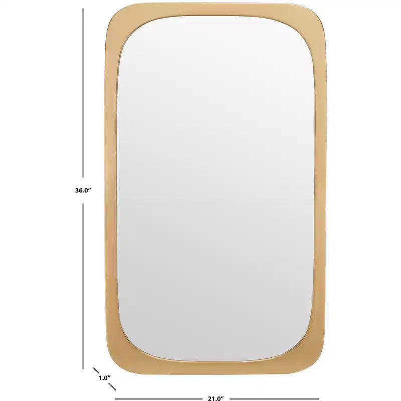 Rectangle Wall Mirror, 21 x 36 in., Gold Iron Frame