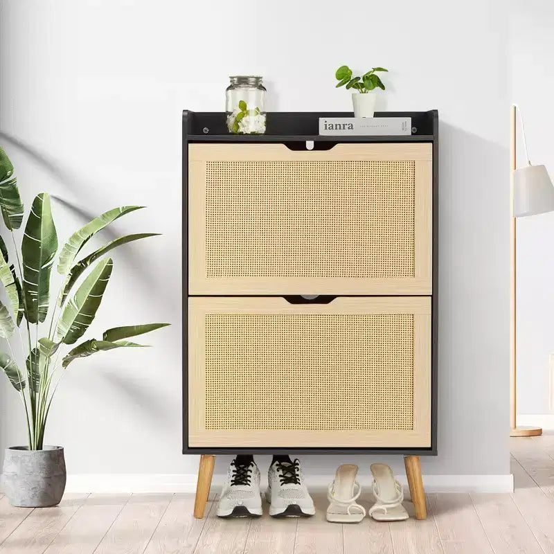 Shoe Storage Cabinet with Flip-Drawers, Ventilated & Odor-Resistant Organizer for 15-20 Pairs, Anti-Tip
