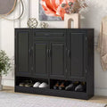 Shoe Cabinet with 4 Doors, 1 Drawer and Adjustable Shelves, Entryway Cabinet for Living Room