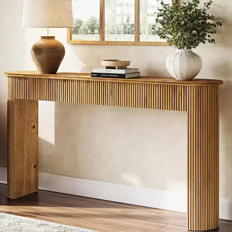 Solid Wood Console Table, 63" Long Entryway Table, Sofa Table for Living Room, Hallway, Entrance