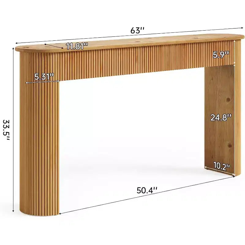 Solid Wood Console Table, 63" Long Entryway Table, Sofa Table for Living Room, Hallway, Entrance