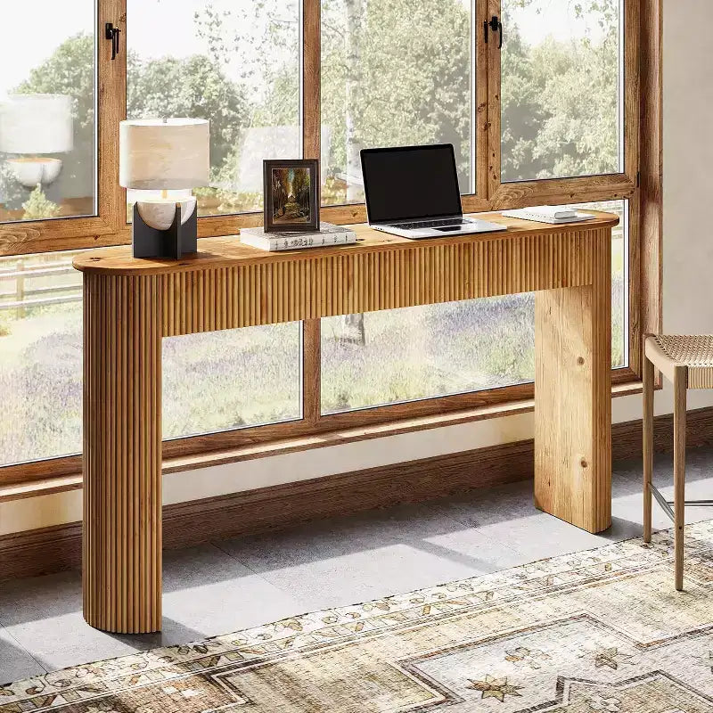 Solid Wood Console Table, 63" Long Entryway Table, Sofa Table for Living Room, Hallway, Entrance