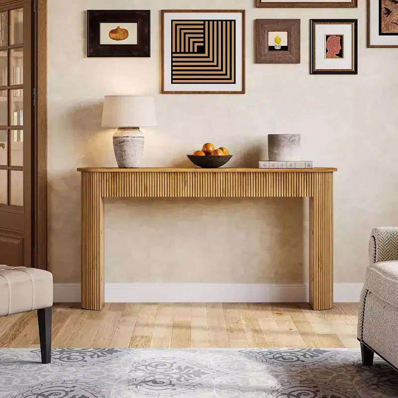 Solid Wood Console Table, 63" Long Entryway Table, Sofa Table for Living Room, Hallway, Entrance
