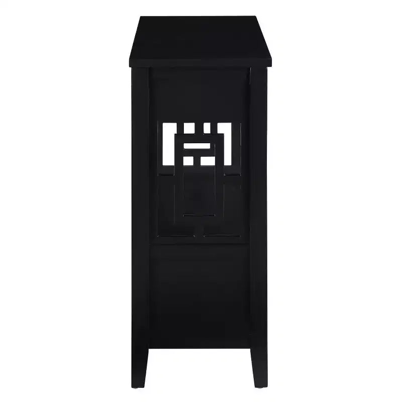 Farmhouse Wood Console Table with 4 Drawers and 1 Storage Shelf for Entryway and Living Room, Black