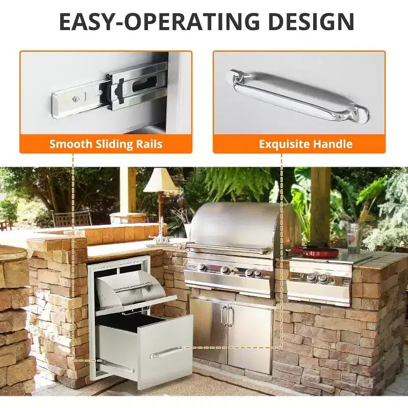 Triple Kitchen Drawers with Paper Towel Holder