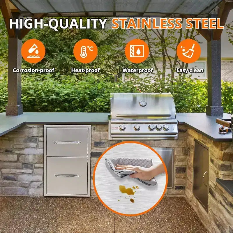 Triple Kitchen Drawers with Paper Towel Holder