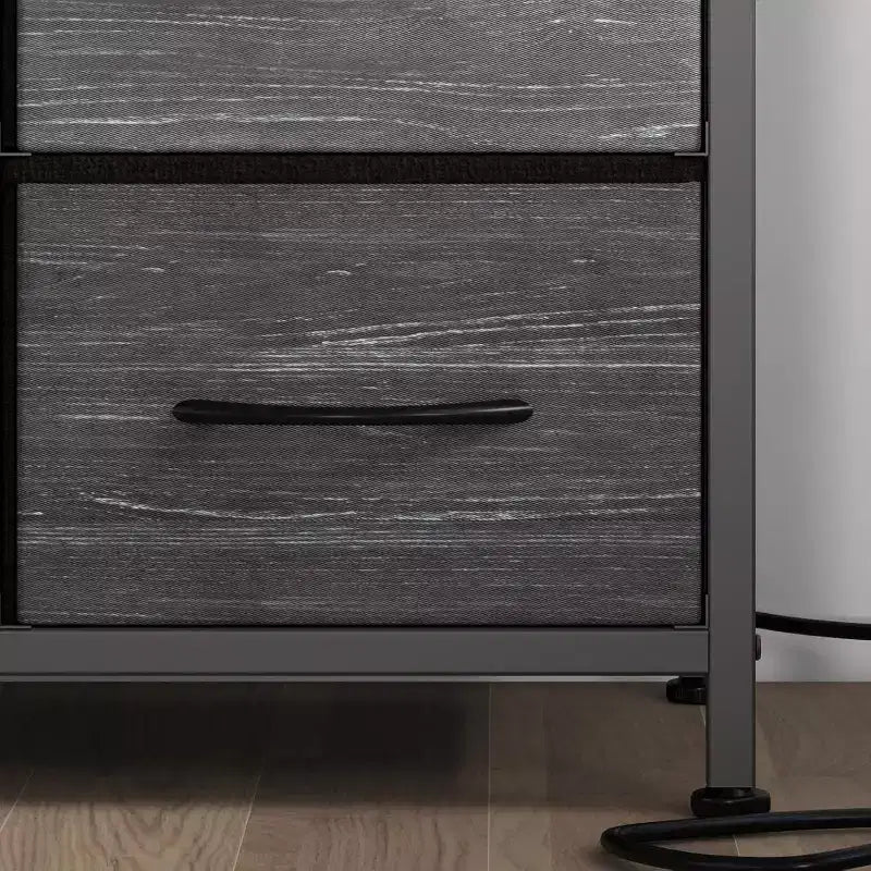 Long TV Stand with Power Outlet Entertainment Center, Storage Fabric Drawer Unit for Bedroom, Wide Dresser with 10 Large Drawers