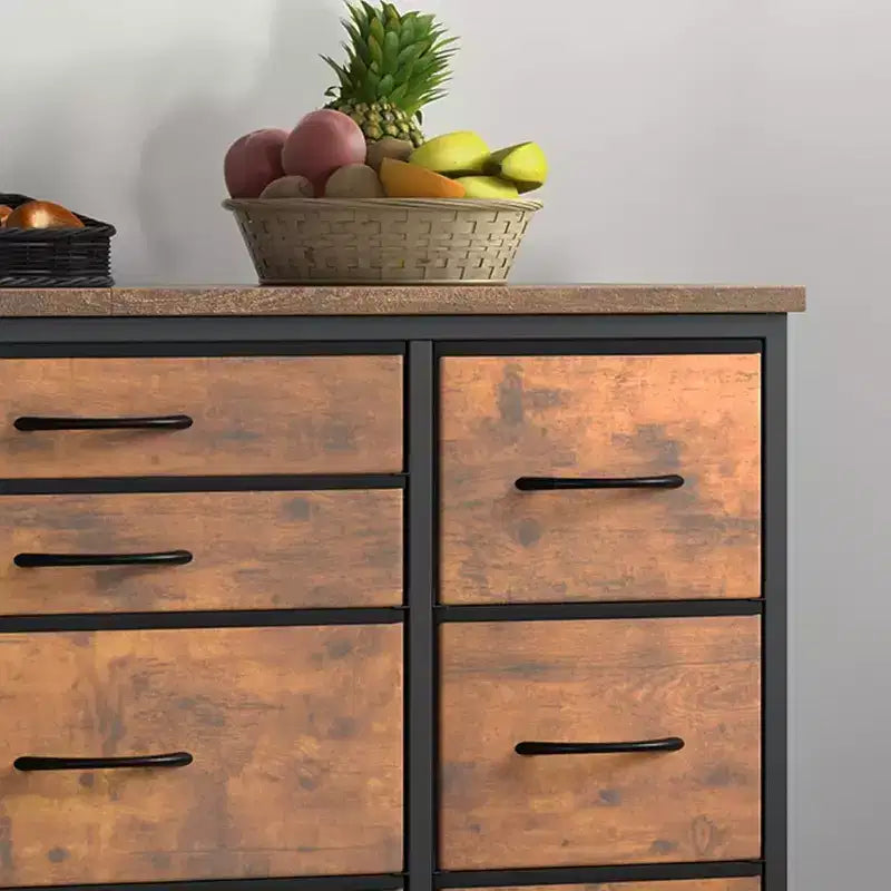 Long TV Stand with Power Outlet Entertainment Center, Storage Fabric Drawer Unit for Bedroom, Wide Dresser with 10 Large Drawers