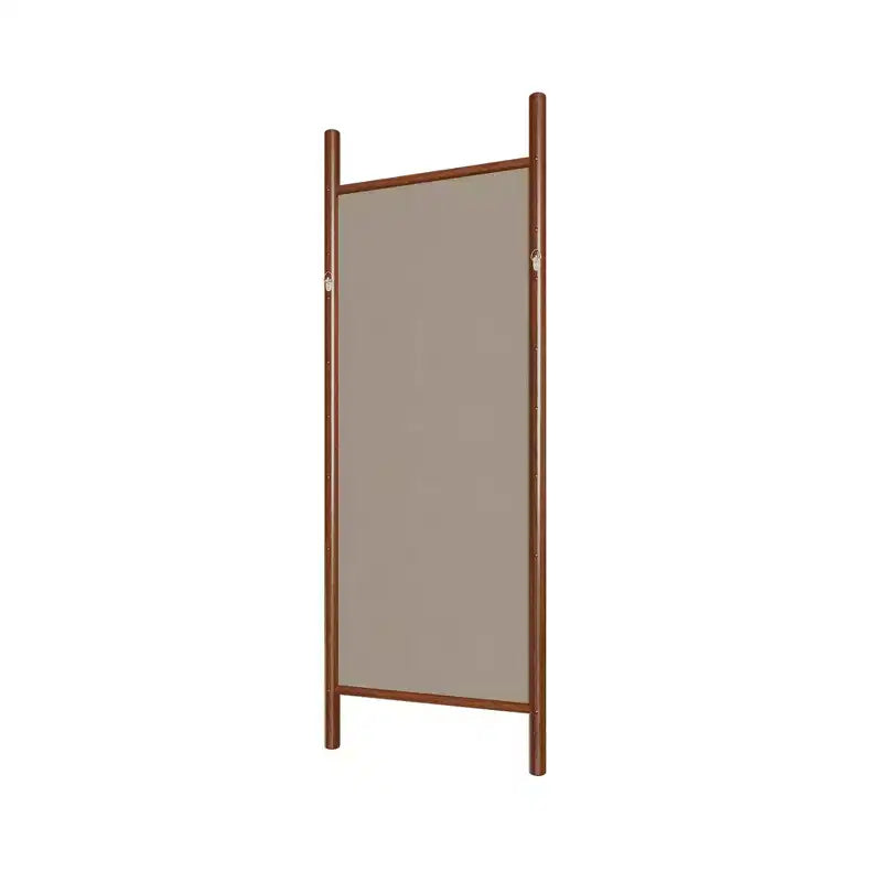 Full-Length Mirror with Solid Wood Ladder Frame, Walnut, 63x24 in., Wall Mount