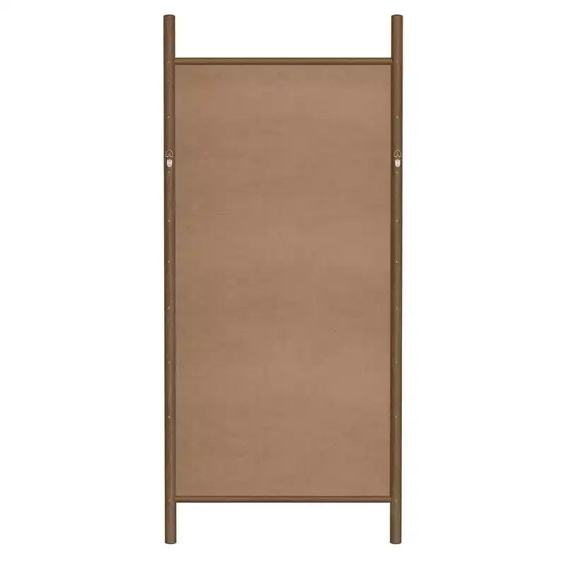 Full-Length Mirror with Solid Wood Ladder Frame, Walnut, 63x24 in., Wall Mount
