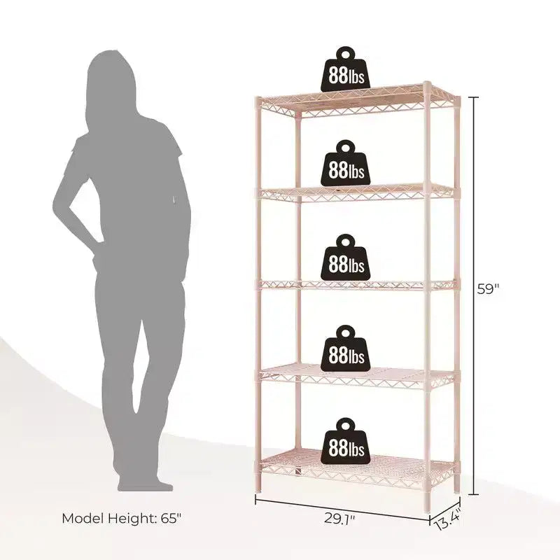 5-Tier Wire Shelving Unit Storage Rack, Black
