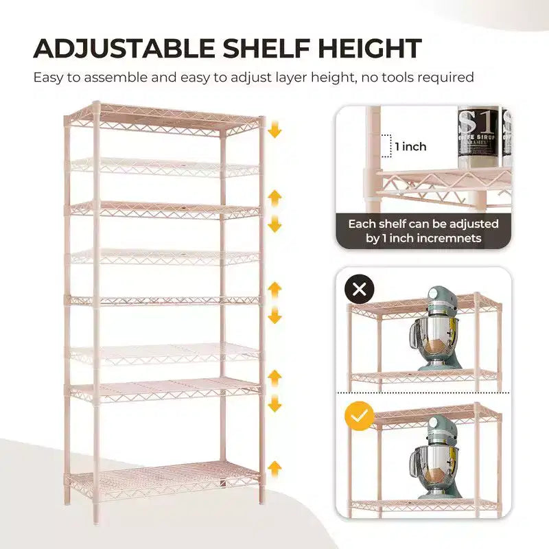 5-Tier Wire Shelving Unit Storage Rack, Black