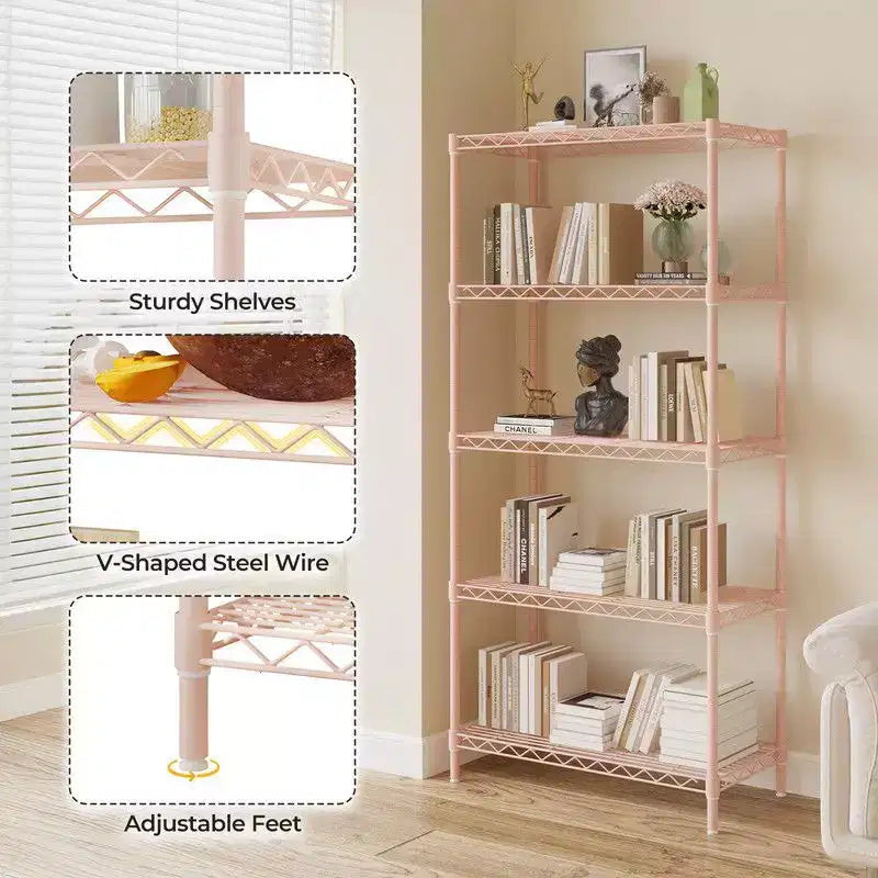 5-Tier Wire Shelving Unit Storage Rack, Black
