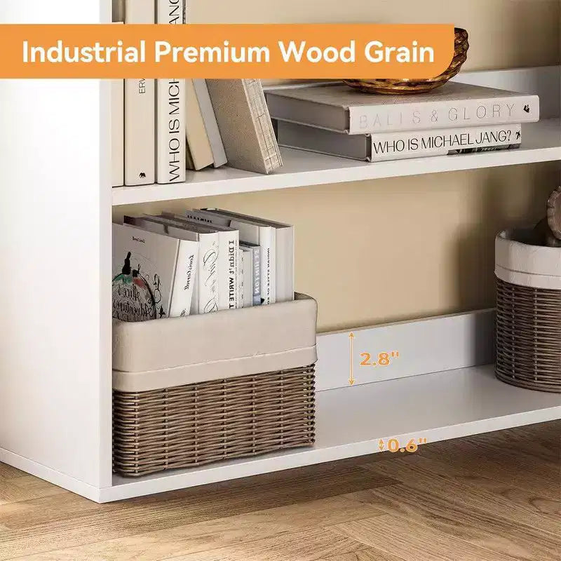 6-Tier Industrial Corner Bookshelf, L-Shaped Bookcase with Baffles and Shelves, Large Storage Display Unit for Living Room, Home Office