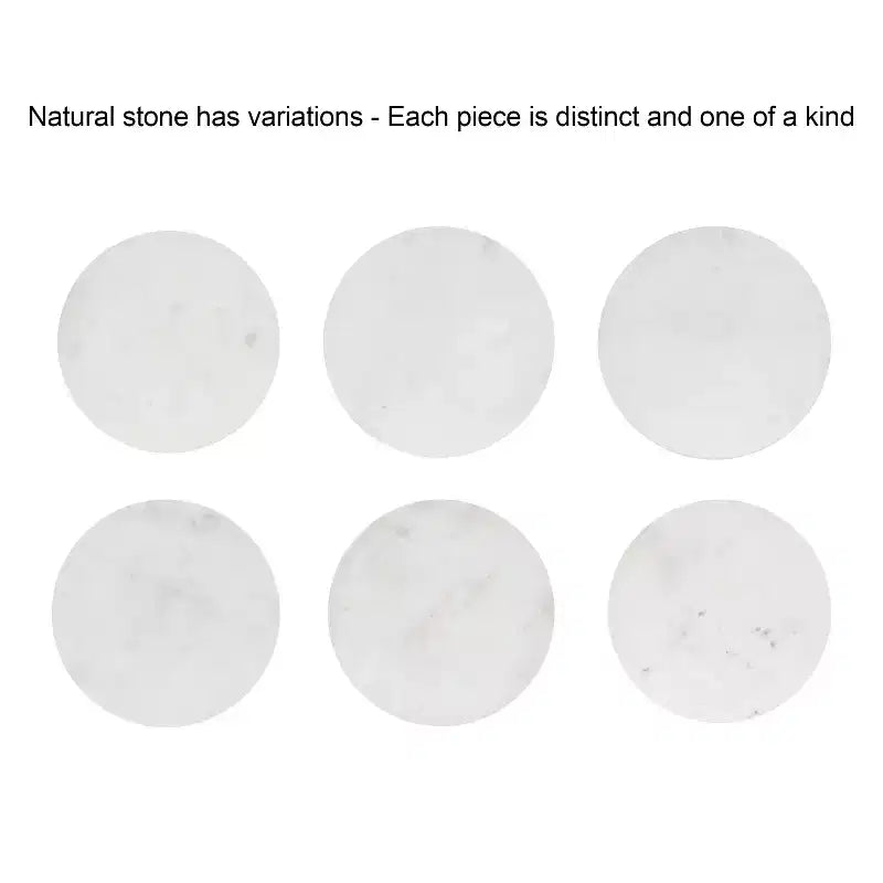 Round Marble Top Side Table with Mango Wood Base, 14 in. Diameter