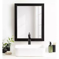 Rectangle Bathroom Wall Mirror with Satin Black Frame, 21.25 x 27.25 in.