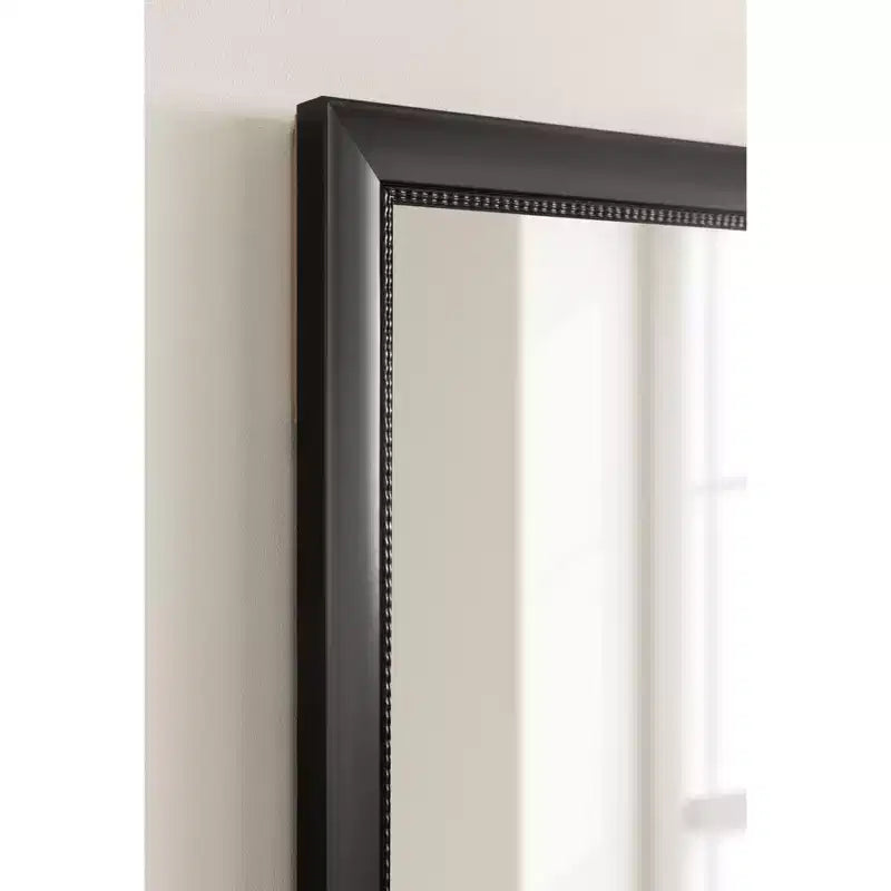 Rectangle Bathroom Wall Mirror with Satin Black Frame, 21.25 x 27.25 in.