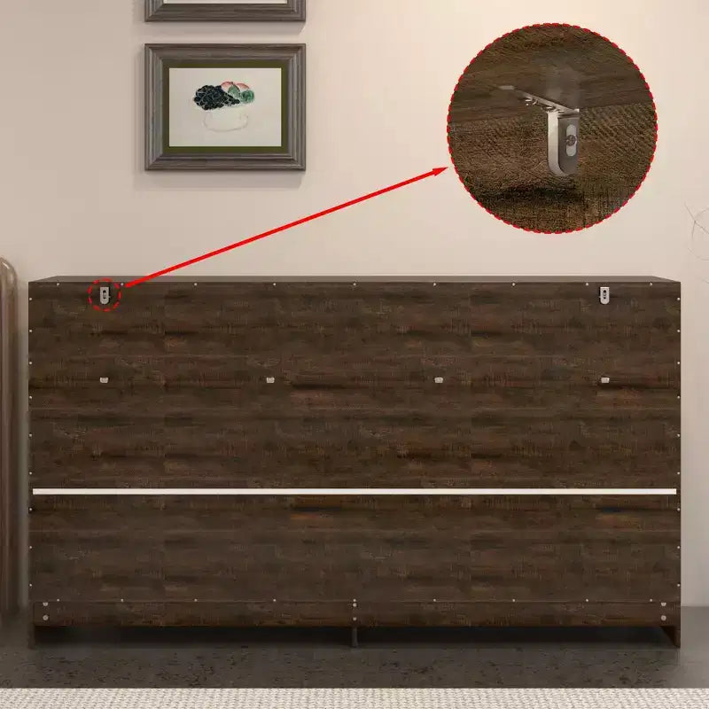 Rustic 9-Drawer Chest Dresser with Organizer Compartments