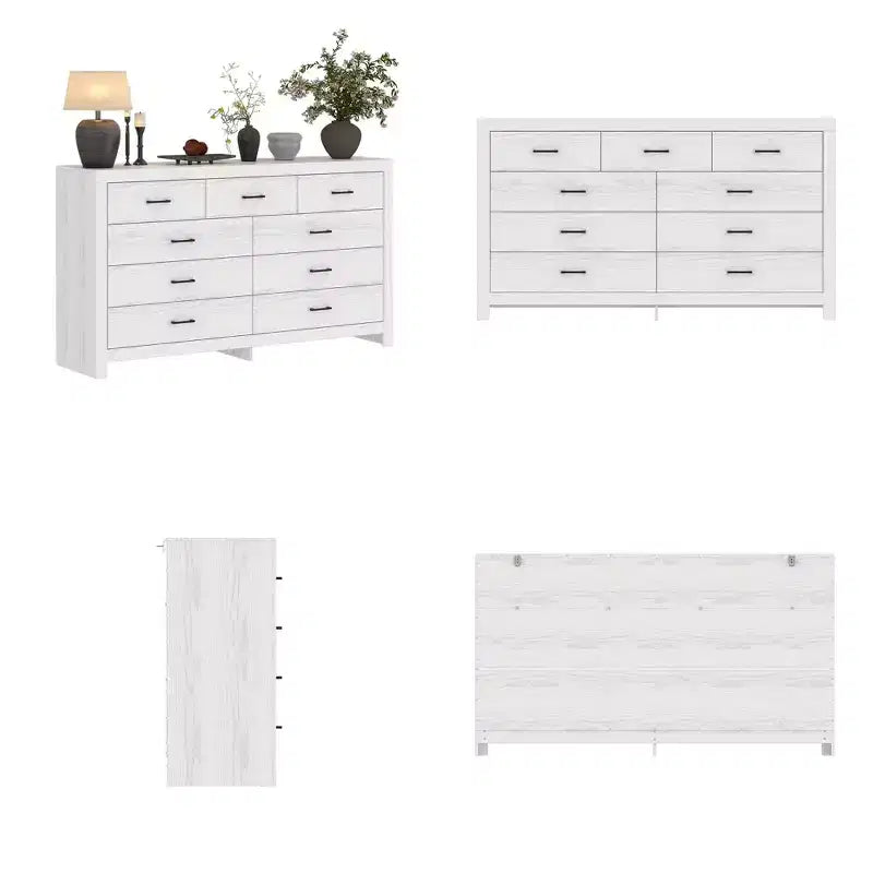 Rustic 9-Drawer Chest Dresser with Organizer Compartments