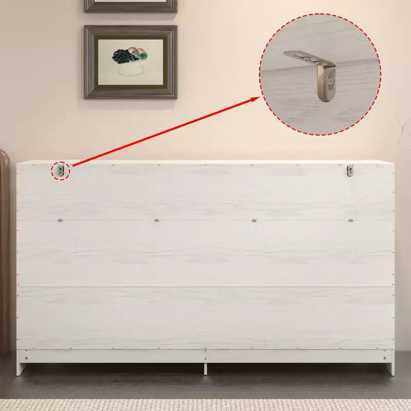 Rustic 9-Drawer Chest Dresser with Organizer Compartments