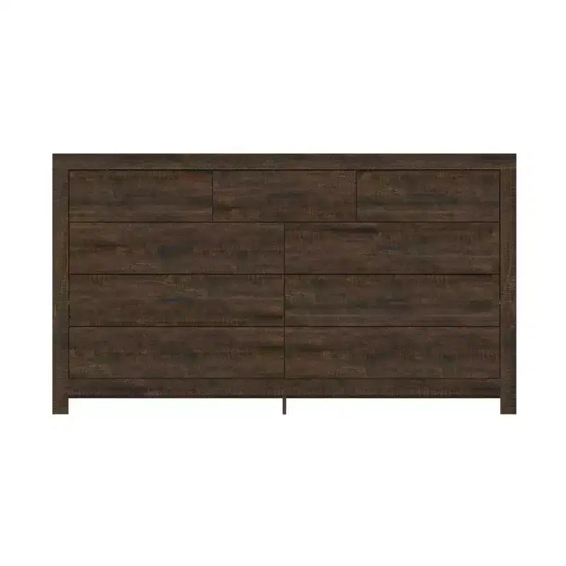 Rustic 9-Drawer Chest Dresser with Organizer Compartments